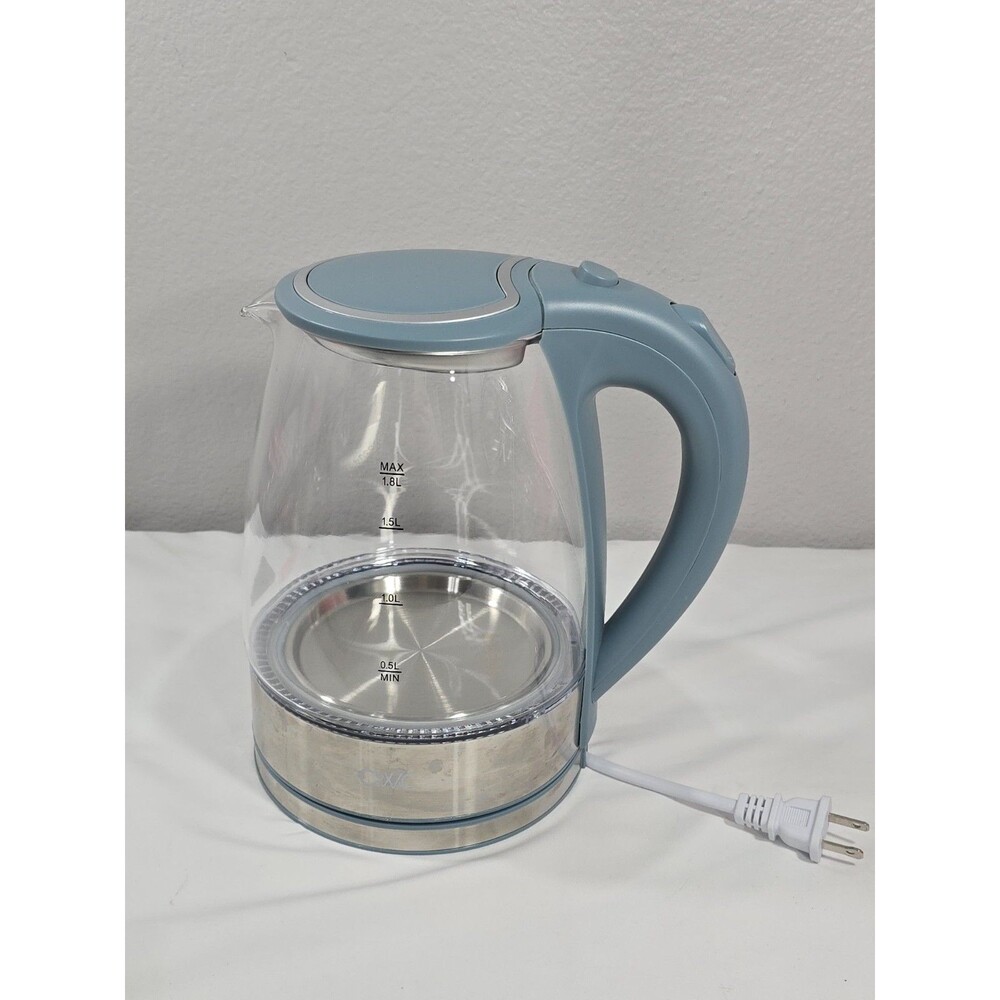CWC Electric Glass Kettle 1.8L with Overheat Protection Light Blue - Model CGLSK